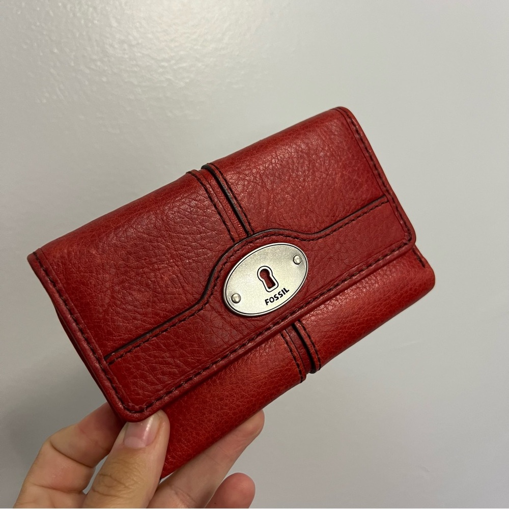 Fossil Cherry Red Leather Wallet